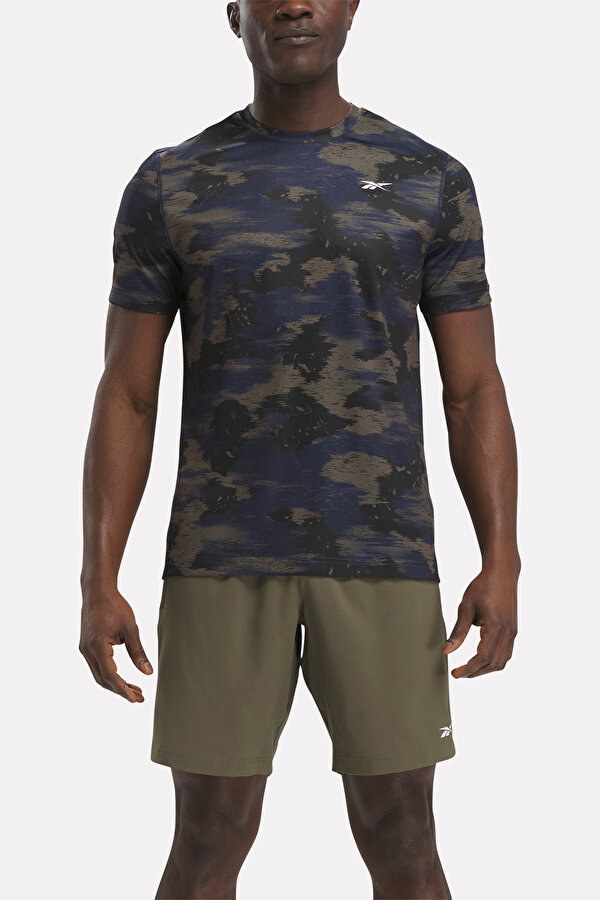 Reebok TRAIN  CAMO TECH T-SHIRT Lacivert Erkek Kısa Kol T-Shirt