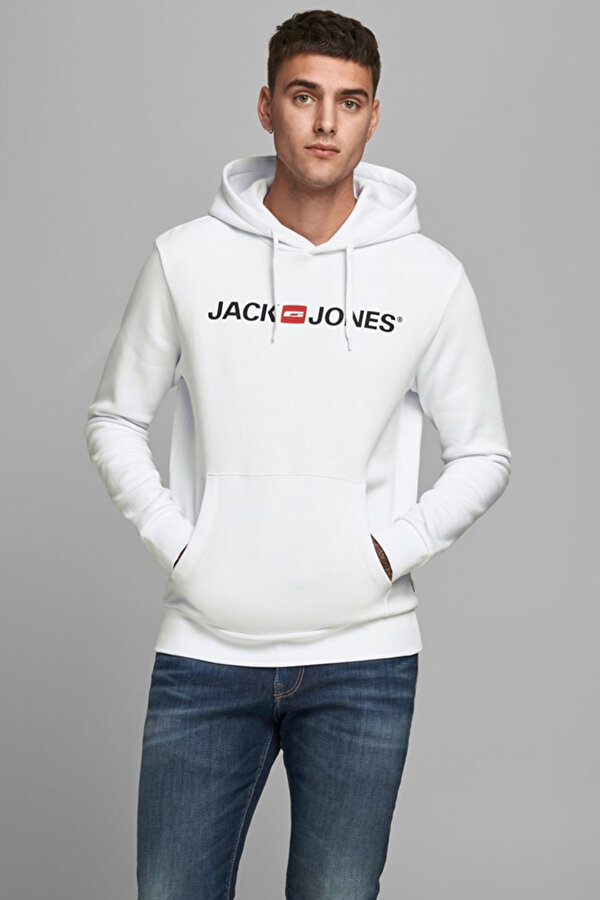 Jack & Jones JJECORP OLD LOGO SWEAT HO Beyaz Erkek Sweatshirt