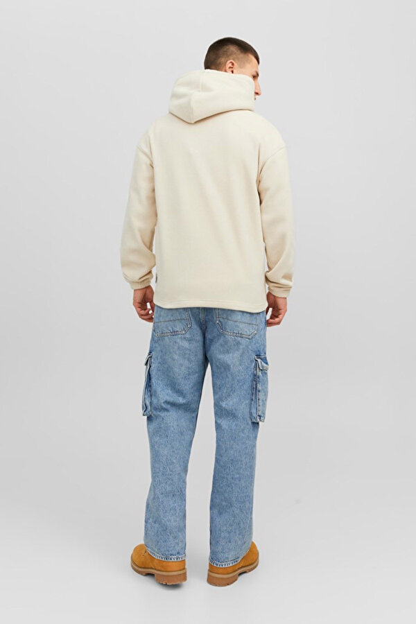 Jack & Jones JORSILVERLAKE FLEECE HOOD Gri Erkek Sweatshirt