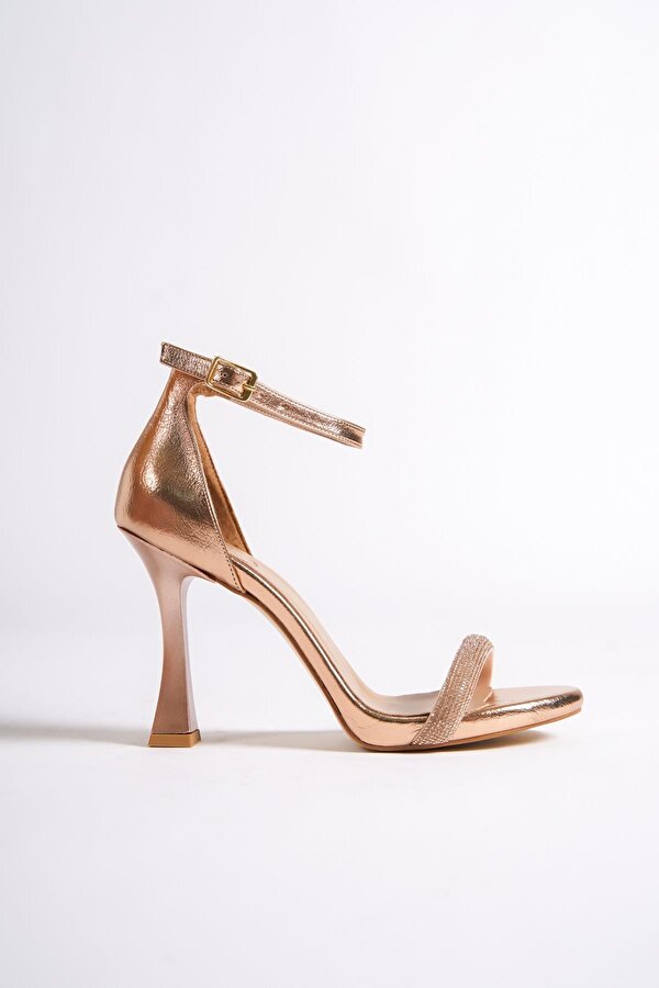 Modabuymuş Rose Bakır Tek Bantlı Platform Kadeh Topuklu Abiye Ayakkabı - Yuffy