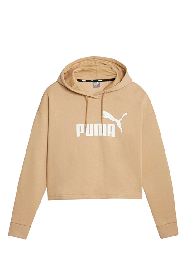 Puma ESS Cropped Logo Hoodie F Bej Kadın Sweatshirt