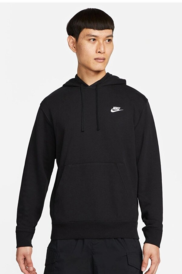 Nike M NSW CLUB HOODIE PO FT Siyah Erkek Sweatshirt