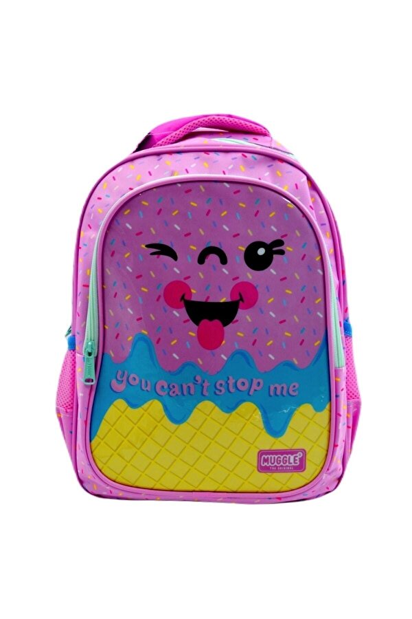 Muggle 2 Bölmeli Pink Ice Cream Okul Sırt Çantası (mu-8652)