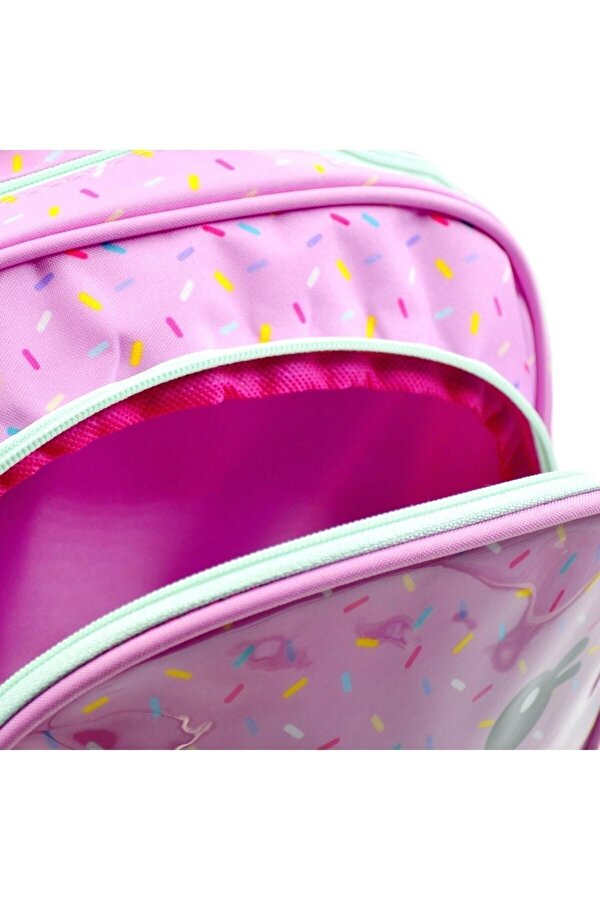 Muggle 2 Bölmeli Pink Ice Cream Okul Sırt Çantası ve Beslenme Çantası