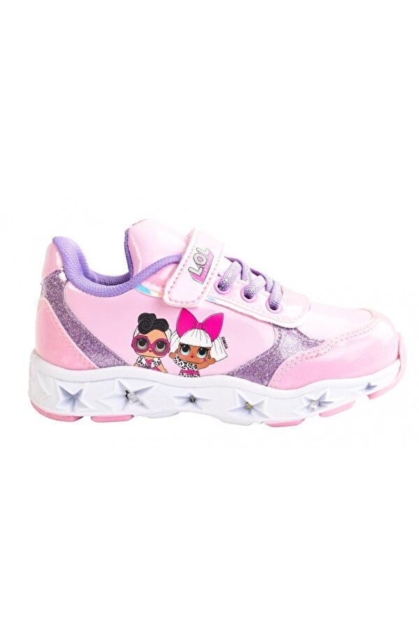 LOL Kız Çocuk Işıklı Pembe Spor Ayakkabı / Ellaboni Anatomik Taban Sneakers