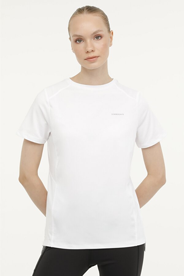 Lumberjack WL FLOR 11PE39 3FX Beyaz Kadın Kısa Kol T-Shirt