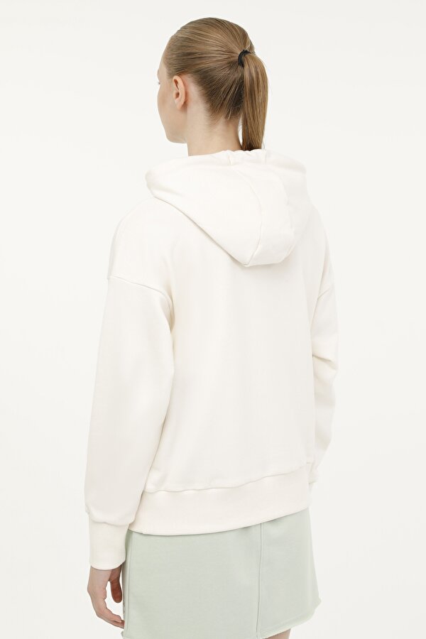 Lotto W-SMART W IV SWEAT HD 3PR Bej Kadın Sweatshirt