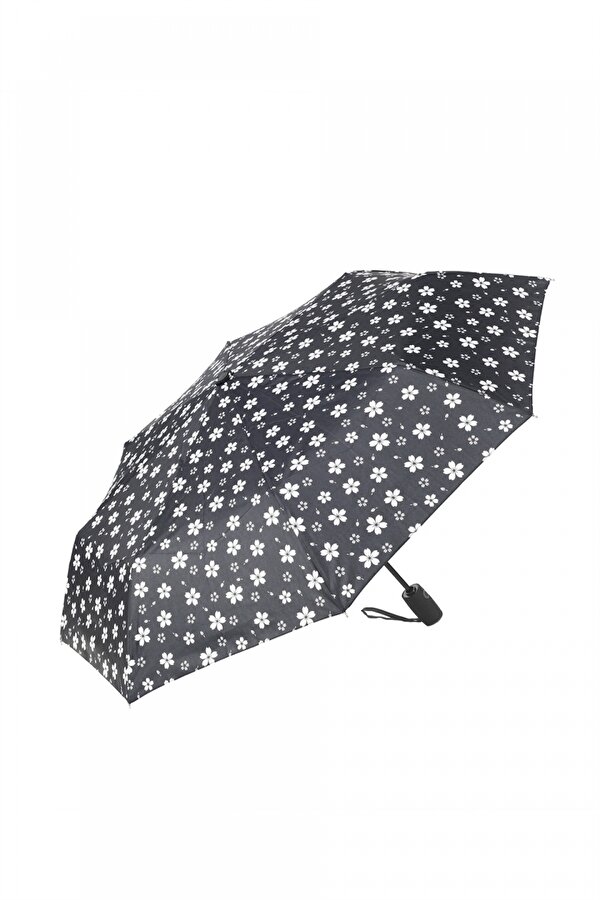 Marlux Siyah Çiçek Desenli Tam Otomatik Kadın Şemsiye M21MAR706R002