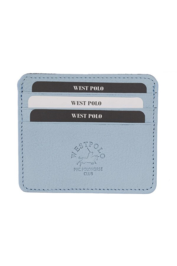 byHAKAN WEST POLO 49 HAKİKİ DERİ UNISEX KARTLIK BUZ MAVİSİ