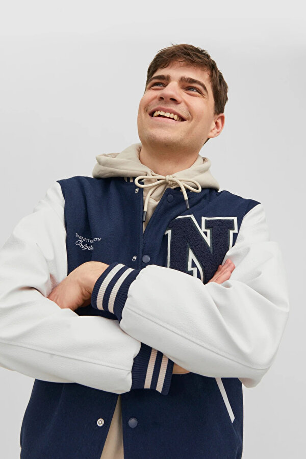 Jack & Jones JORCOLLEGE WOOL BLEND BOM Lacivert Erkek Ceket
