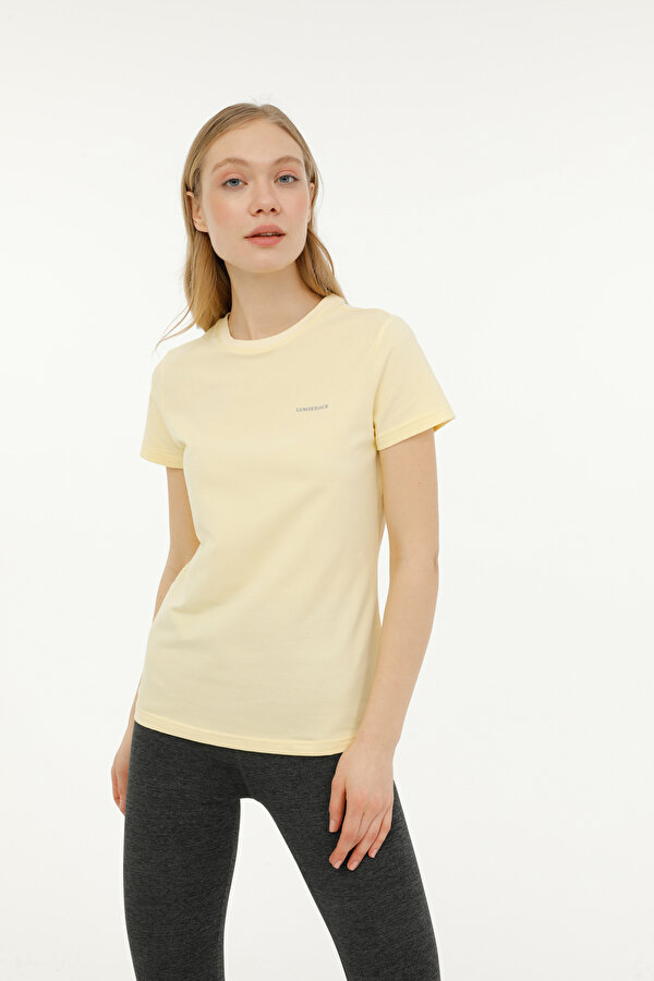 Lumberjack W-CT122 BASIC C NECK T-SH Sarı Kadın Kısa Kol T-Shirt