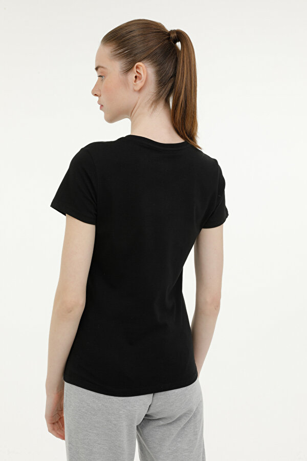 Lumberjack W-CT122 BASIC C NECK T-SH Siyah Kadın Kısa Kol T-Shirt