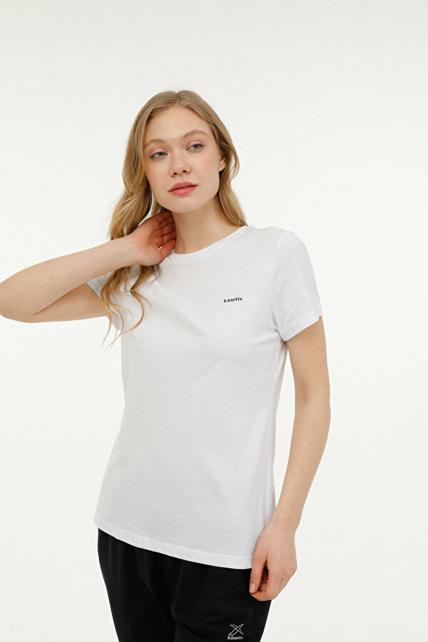Kinetix W-SN226 BASIC C NECK T-SH Beyaz Kadın Kısa Kol T-Shirt