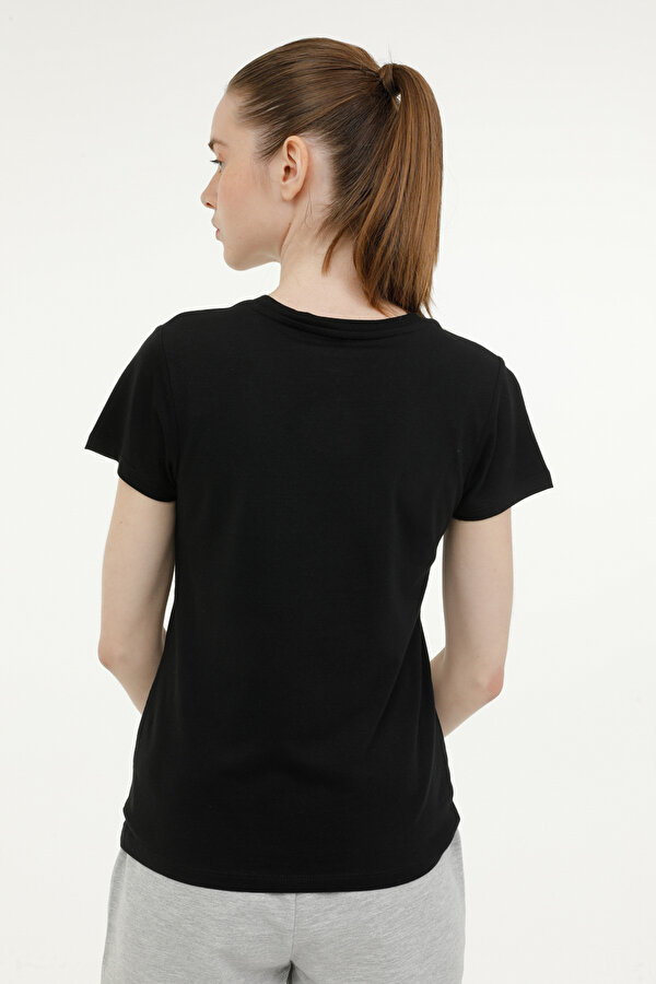 Lumberjack W-CT132 BASIC MODAL V NEC Siyah Kadın Kısa Kol T-Shirt