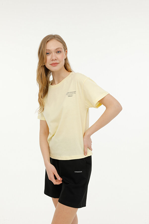 Lumberjack WL ANNA 11 3FX Sarı Kadın Kısa Kol T-Shirt