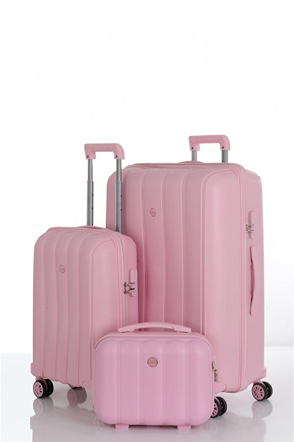 MÇS GROUP Mçs Polipropilen 3'lü Valiz Seti Büyük & Kabin & Makyaj V305