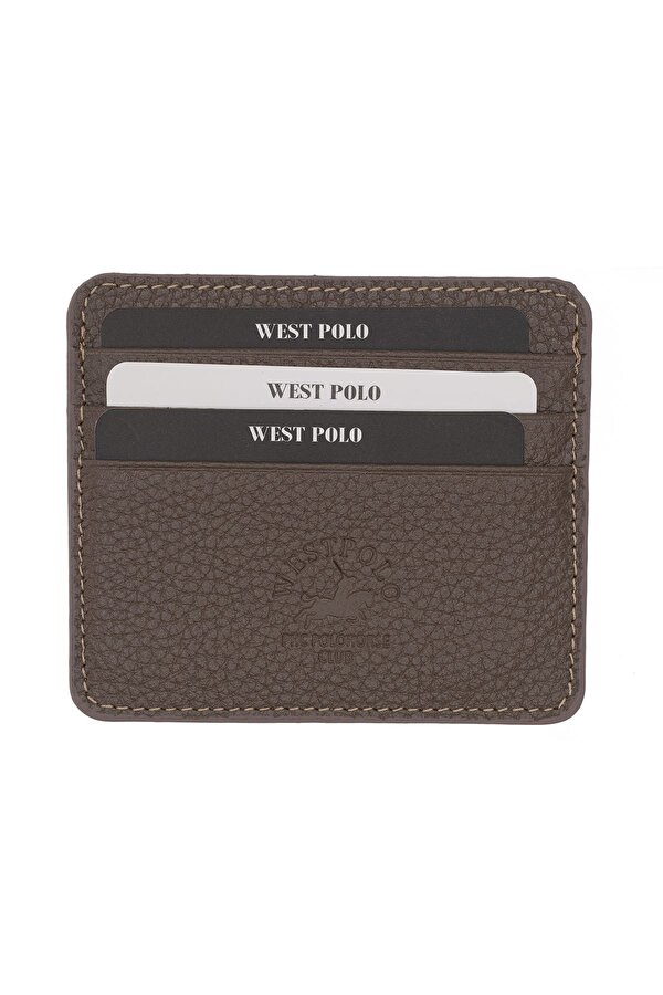byHAKAN WEST POLO 49 HAKİKİ DERİ UNISEX KARTLIK KOYU VİZON