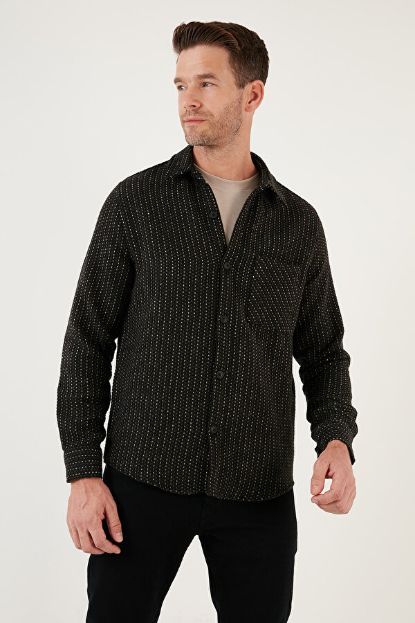 Buratti Erkek Gömlek CF24W127187 SİYAH-HAKİ