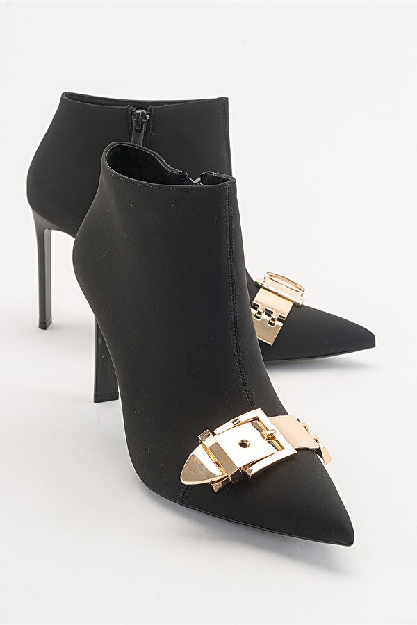 Luvi Shoes VALADO Siyah Kadın Topuklu Bot