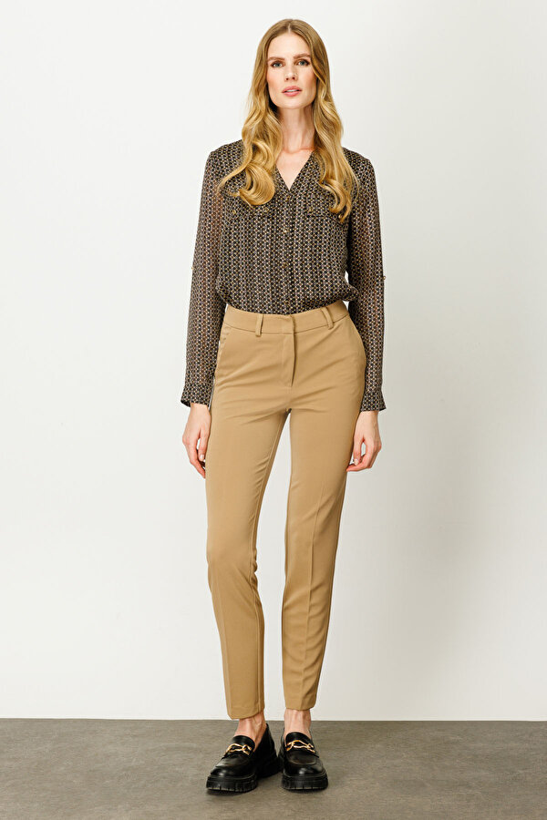 Ekol Kadın Dar Paça Dört Cepli Pantolon 2003 Camel