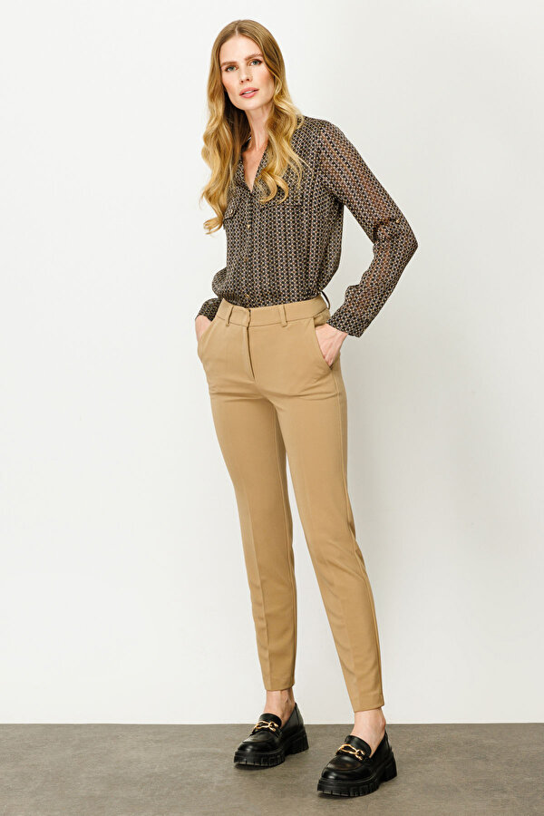 Ekol Kadın Dar Paça Dört Cepli Pantolon 2003 Camel