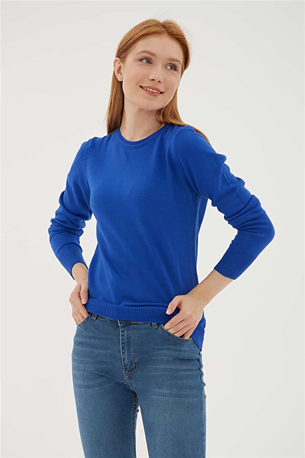 Fashion Friends Kadın Bisiklet Yaka Kazak 23K0245K1 Saks