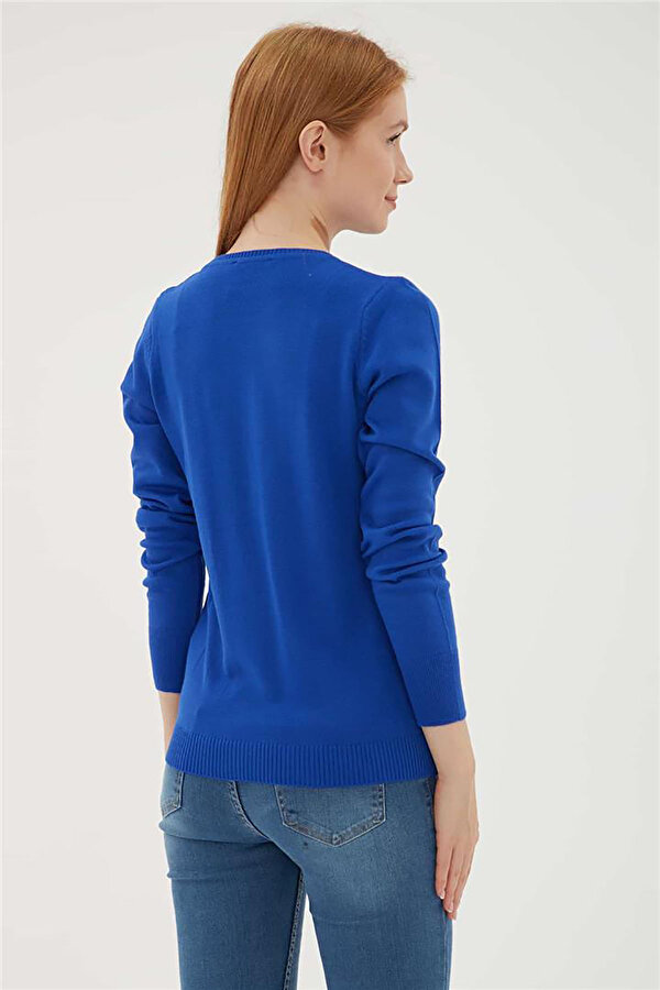 Fashion Friends Kadın Bisiklet Yaka Kazak 23K0245K1 Saks