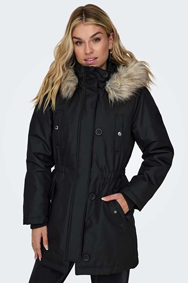 Only Kadın Onlırıs Kapüşonlu Parka 15304625 Siyah