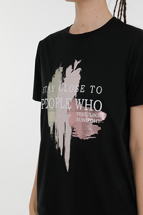 Kinetix WL LAYLA 11FN17 3PR Siyah Kadın Kısa Kol T-Shirt