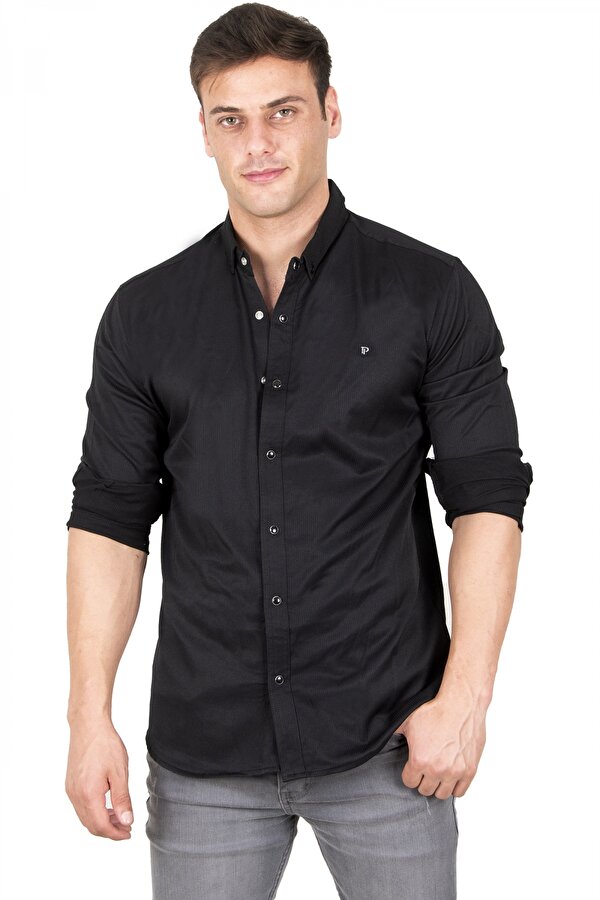 Deep Sea DeepSEA Erkek Siyah Çıt Çıt Düğmeli Kot Gömlek 2300413
