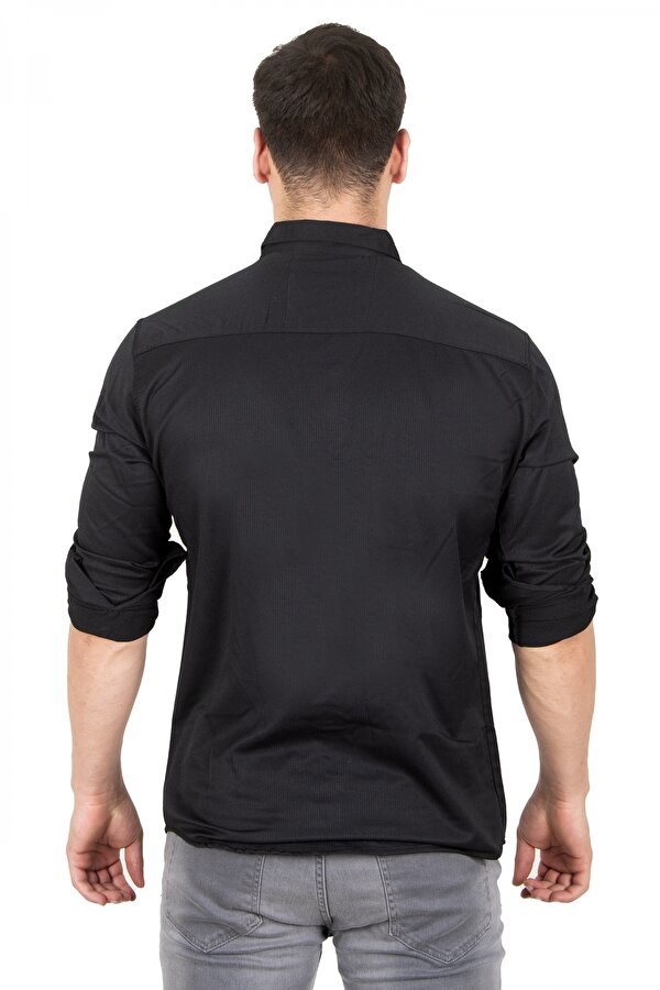 Deep Sea DeepSEA Erkek Siyah Çıt Çıt Düğmeli Kot Gömlek 2300413