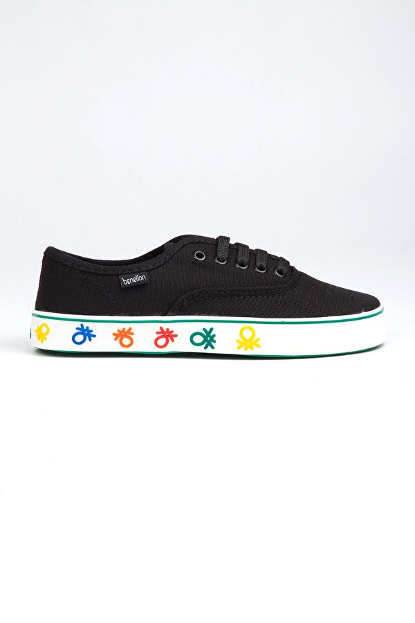 Benetton ® | BN-30954- 3570 Siyah Beyaz - Kadın Spor Ayakkabı