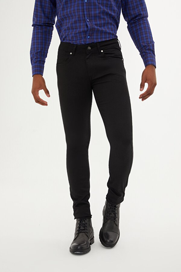 Hatemoğlu Siyah Slim Fit Düz Pamuklu 5 Cep Kot Pantolon