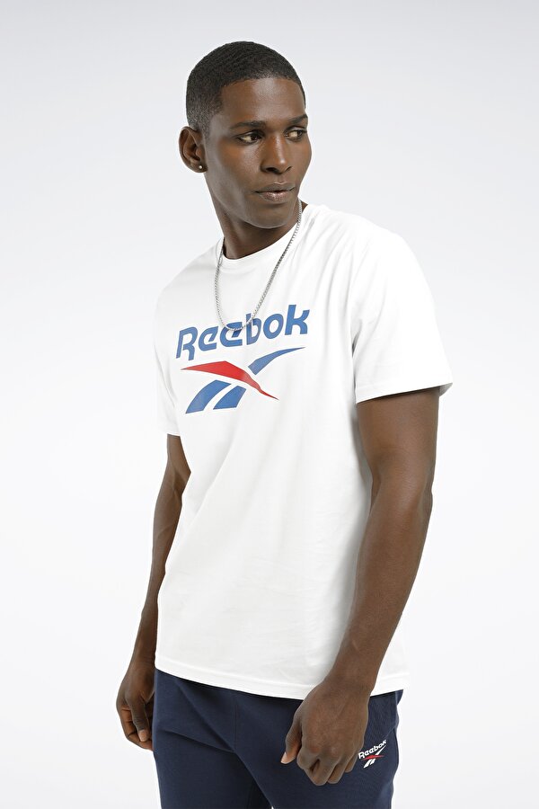Reebok IDENTITY STACKED L Beyaz Erkek Kısa Kol T-Shirt