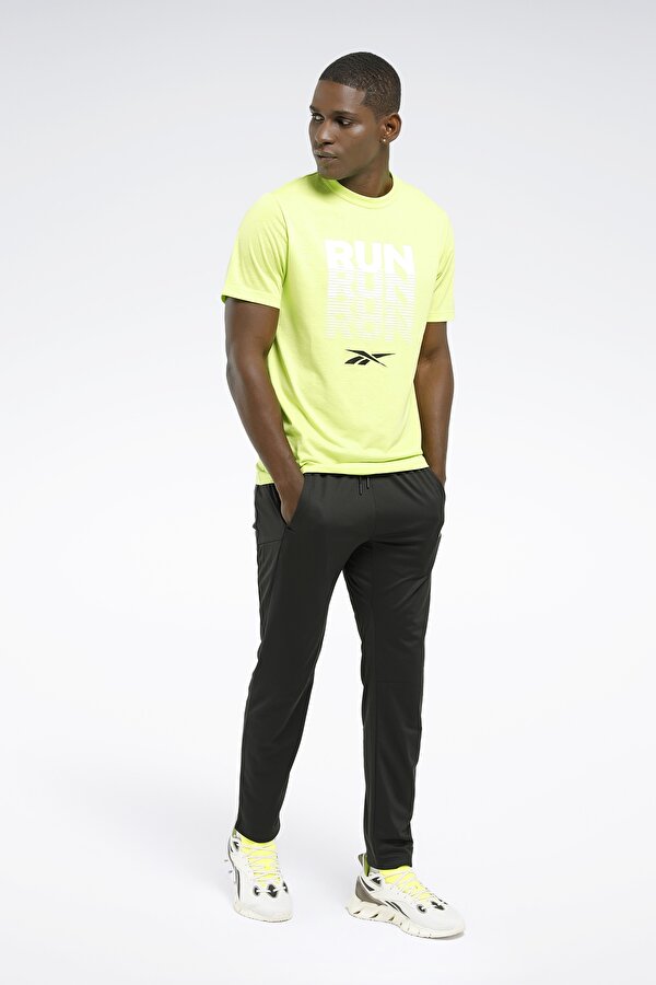 Reebok RUNNING GRAPHIC TEE Neon Yeşil Erkek Kısa Kol T-Shirt