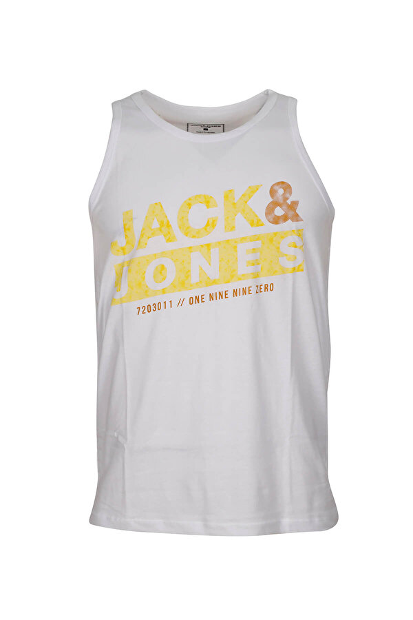 Jack & Jones JCOLIQUID TANK TOP FST Beyaz Erkek Kolsuz T-Shirt