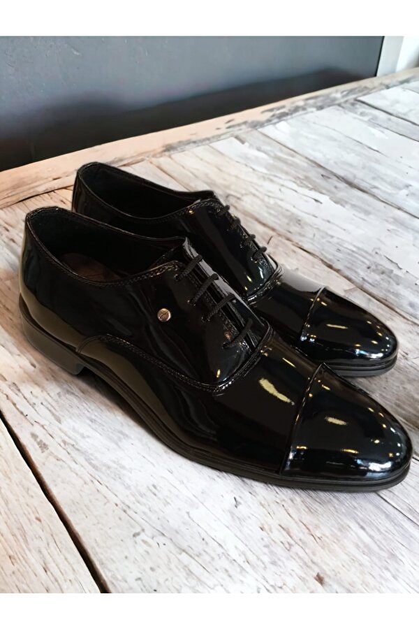 Tomiross Tomıross-Pierro Erkek Klasik ve Damatlık Siyah Rugan Ayakkabı Pierro-1950