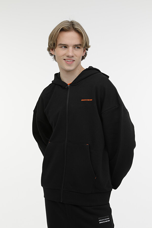 Skechers M Essential Full Zip Hood Siyah Erkek Sweatshirt