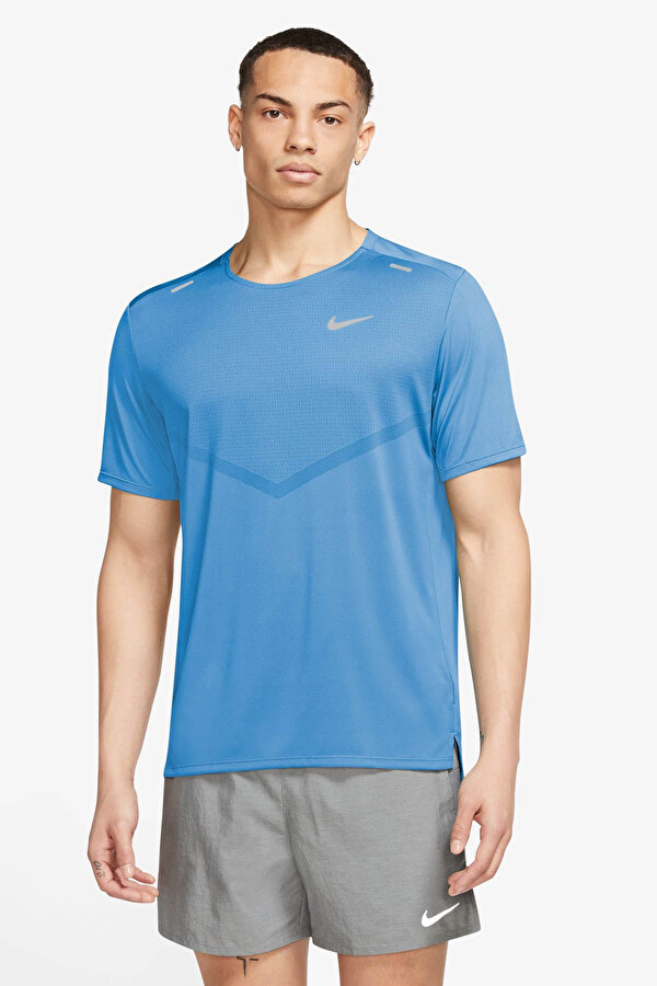 Nike M NK DF RISE 365 SS Mavi Erkek Kısa Kol T-Shirt
