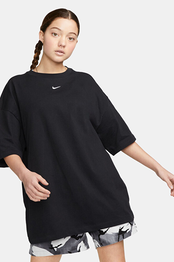 Nike W NSW ESSNTL OS SS TEE Siyah Kadın Kısa Kol T-Shirt