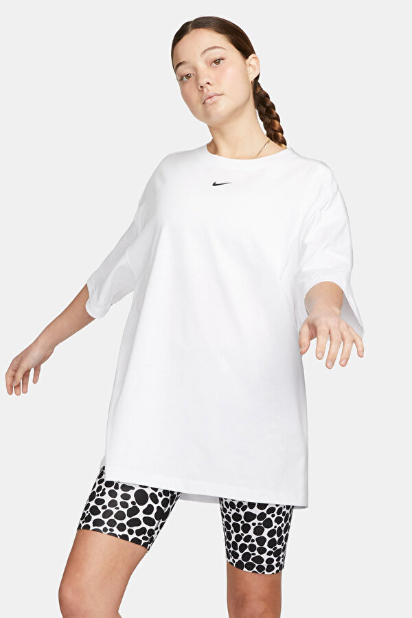 Nike W NSW ESSNTL OS SS TEE Beyaz Kadın Kısa Kol T-Shirt