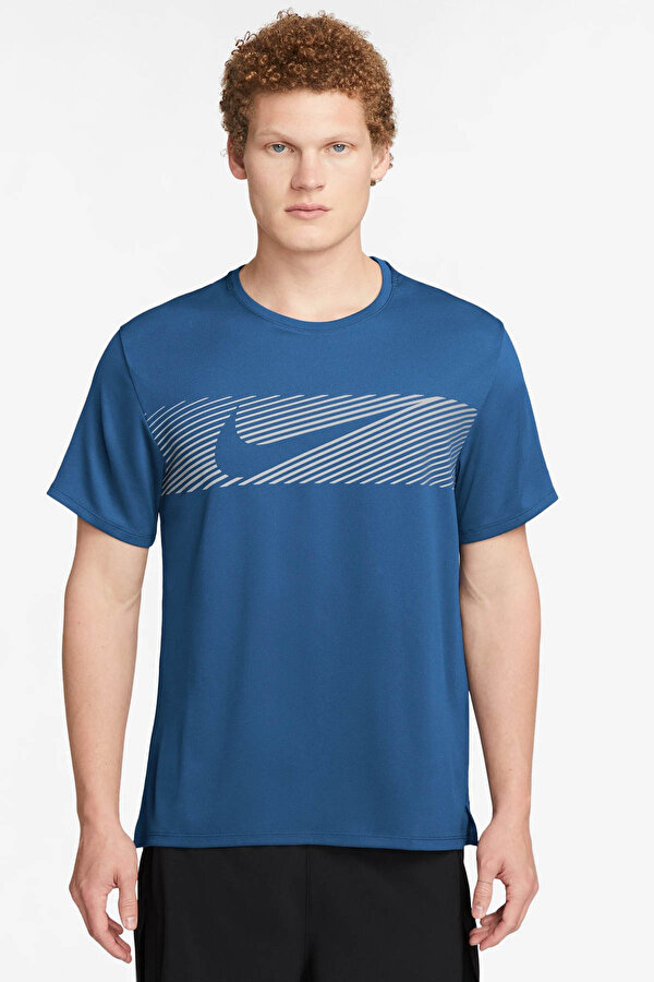 Nike M NK FLASH MILER TOP Mavi Erkek Kısa Kol T-Shirt