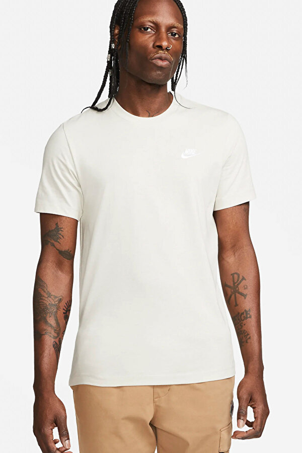 Nike M NSW CLUB TEE Beyaz Erkek Kısa Kol T-Shirt