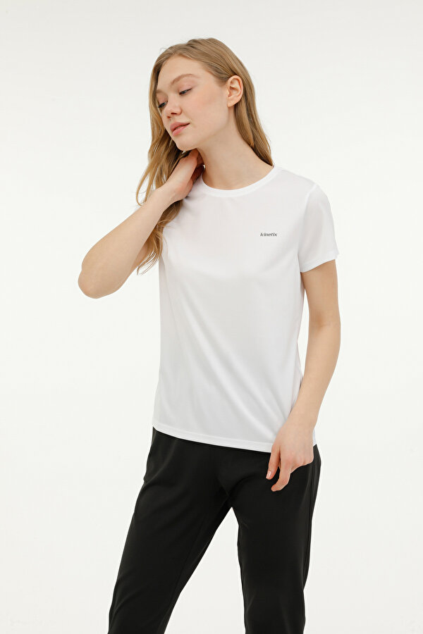 Kinetix WB PES C NECK 11SN230 4FX Beyaz Kadın Kısa Kol T-Shirt