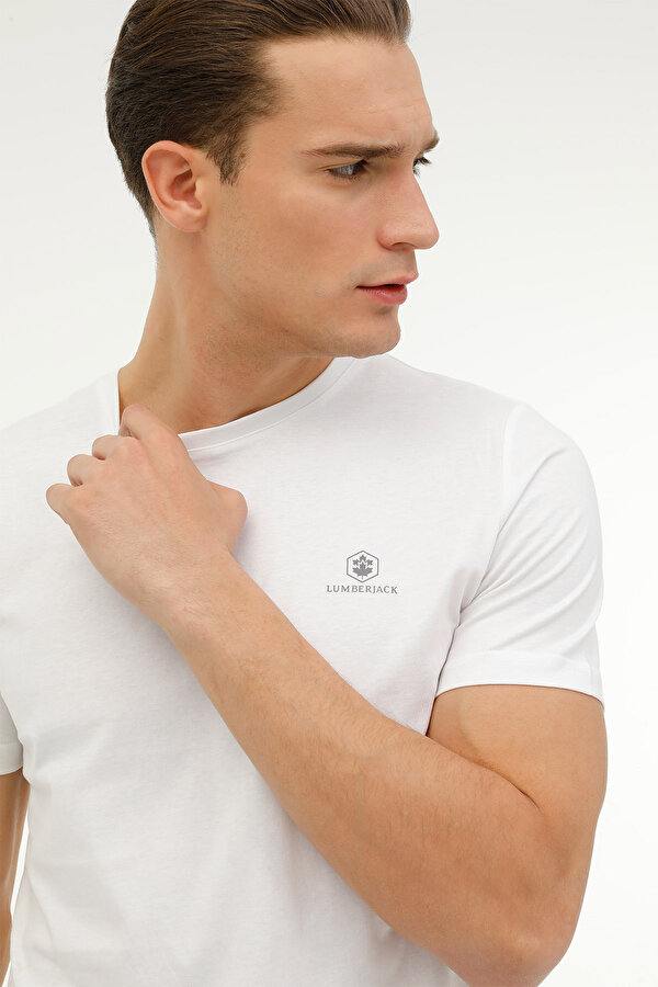 Lumberjack M-CT102 BSC C NK T-SH 4FX WHITE Man Sleeve T-Sh