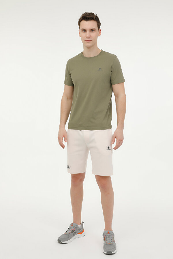 Lumberjack M-CT102 BSC C NK T-SH 4FX Haki Erkek Kısa Kol T-Shirt