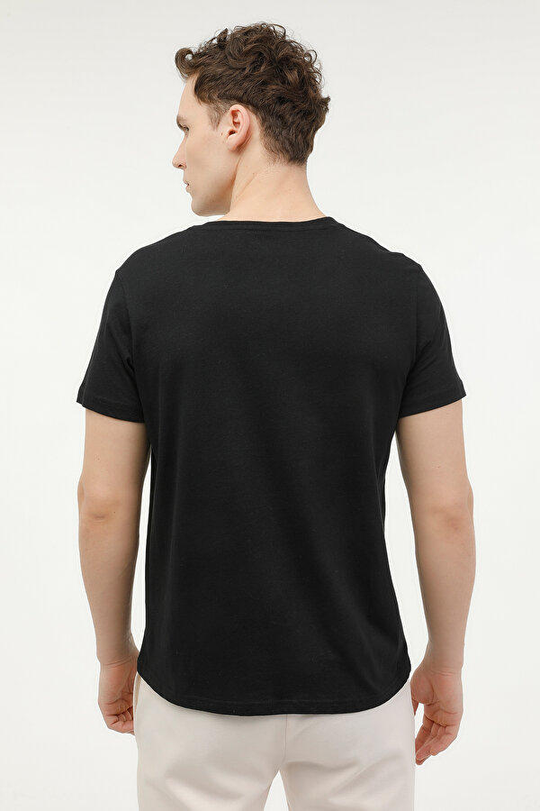 Lumberjack M-CT106 BSC V NK T-SH 4FX Siyah Erkek Kısa Kol T-Shirt