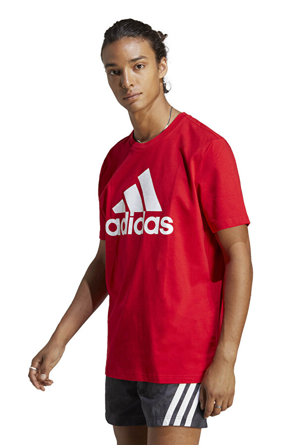 adidas ESSENTIALS LARGE LOGO JER Kırmızı Erkek Kısa Kol T-Shirt