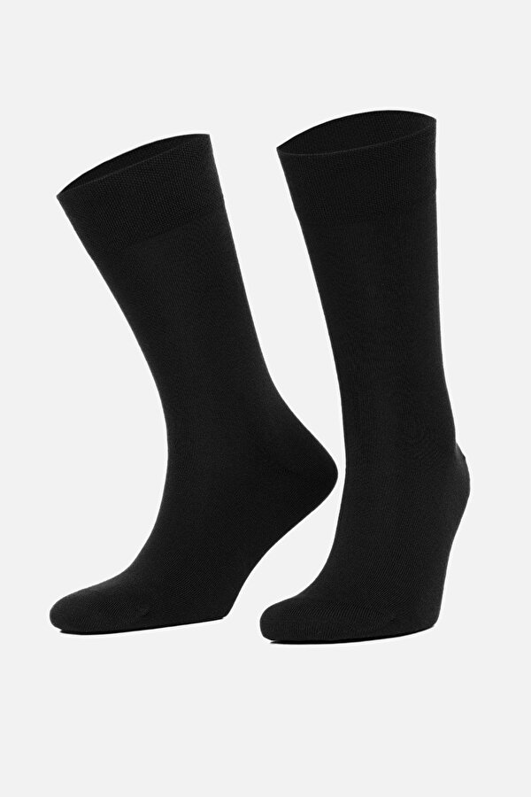 Mısırlı Erkek Organik Pamuklu Tekli Siyah Soket Çorap - M 60050-S