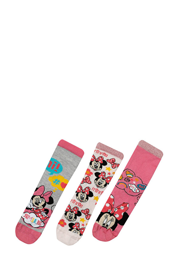 Minnie Mouse MIN CUTE 3 LU SKT- G 3PR Pembe Kız Çocuk Soket Çorap